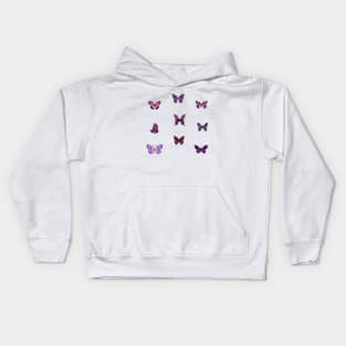 purple butterfly Kids Hoodie